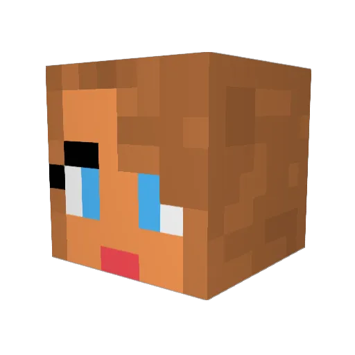 lucyloi1 Minecraft avatar head, 3D render