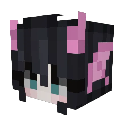 lucyredglitter Minecraft avatar head, 3D render