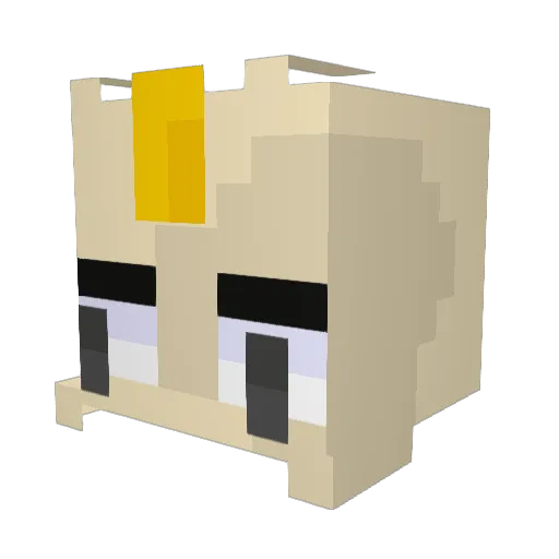 ludegru Minecraft avatar head, 3D render
