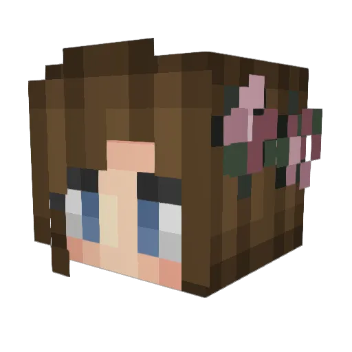 lueeza Minecraft avatar head, 3D render