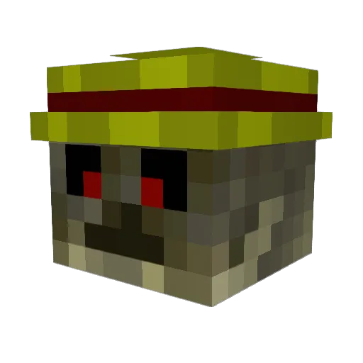 luffy_fantone Minecraft avatar head, 3D render