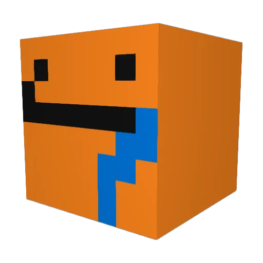 luffygearfifth Minecraft avatar head, 3D render