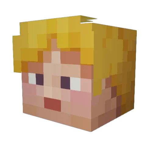 luigita Minecraft avatar head, 3D render