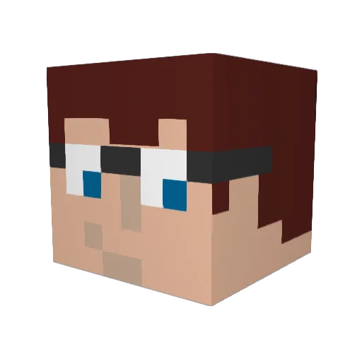 luiglem Minecraft avatar head, 3D render