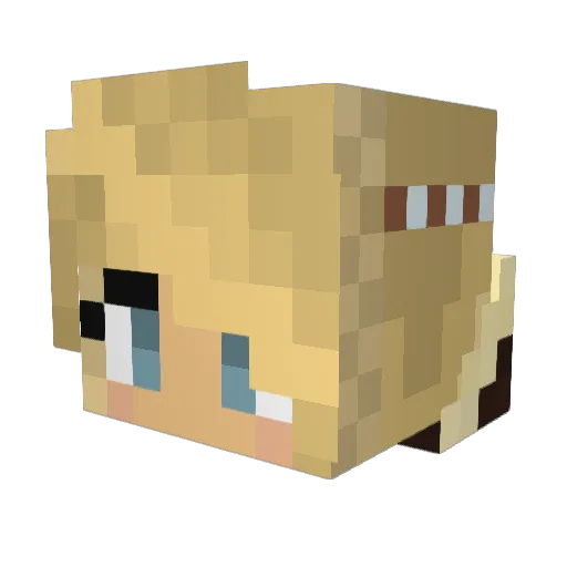 luisaboiola Minecraft avatar head, 3D render