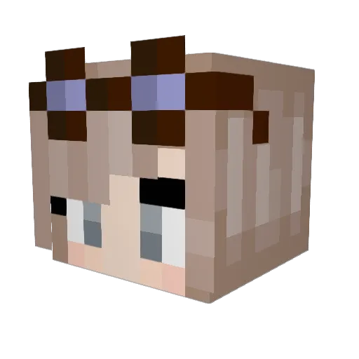 luisapurcinelli Minecraft avatar head, 3D render