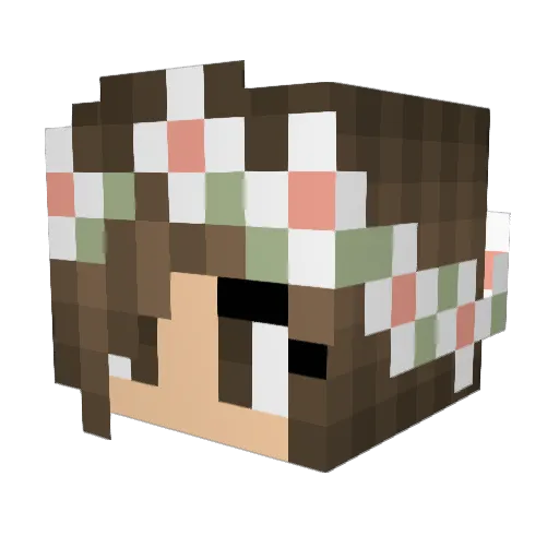 luise_q Minecraft avatar head, 3D render