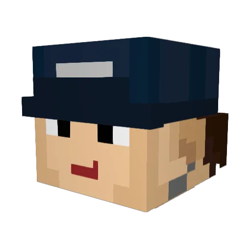 luisluuu Minecraft avatar head, 3D render