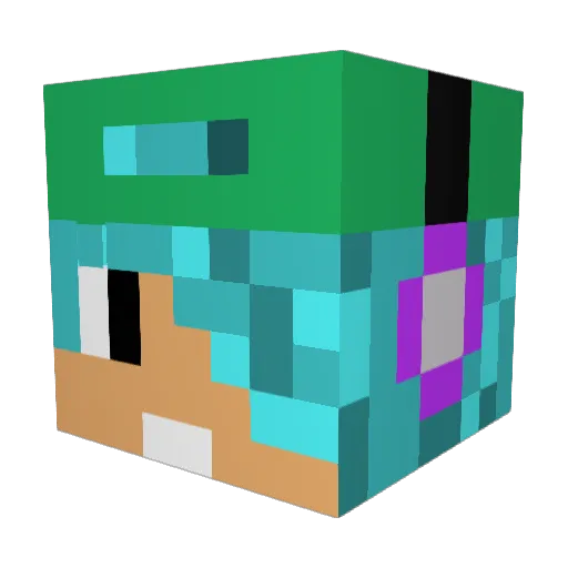 luisparedes Minecraft avatar head, 3D render