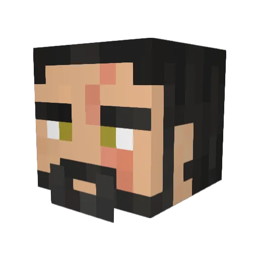 luiszoca Minecraft avatar head, 3D render