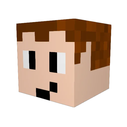 luitensai Minecraft avatar head, 3D render