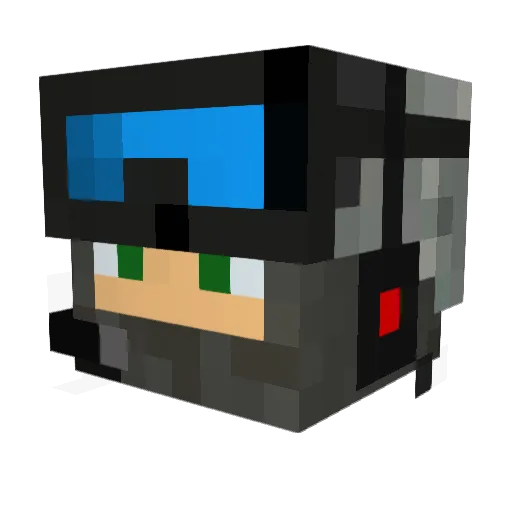 luithebuilder Minecraft avatar head, 3D render