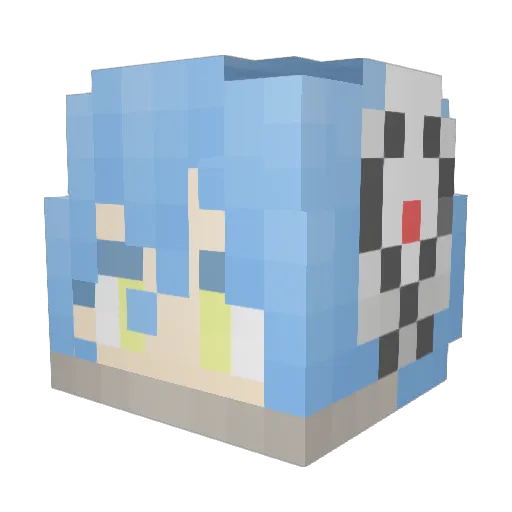 lujuni Minecraft avatar head, 3D render
