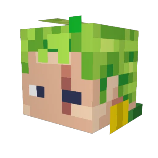 lukareal Minecraft avatar head, 3D render