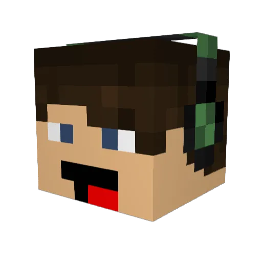 lukatios Minecraft avatar head, 3D render