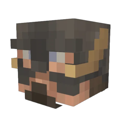lukebiscuit Minecraft avatar head, 3D render