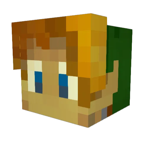 lukebob Minecraft avatar head, 3D render
