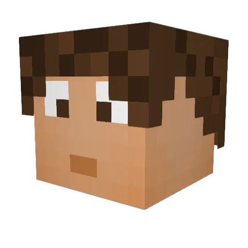 lukemitchelll Minecraft avatar head, 3D render