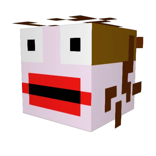 lukenaga Minecraft avatar head, 3D render