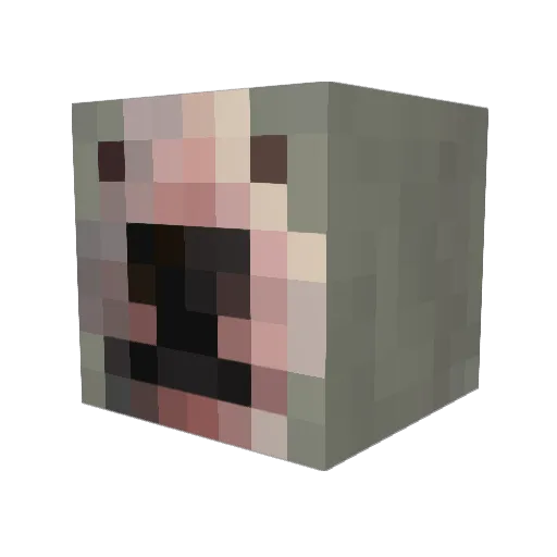 luketato Minecraft avatar head, 3D render
