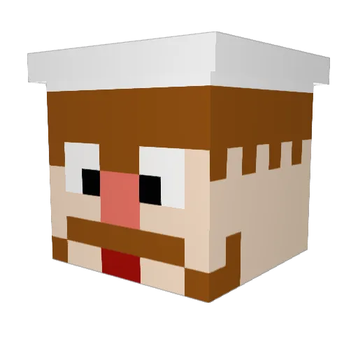 lukewatson Minecraft avatar head, 3D render