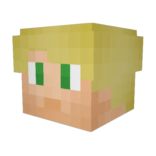 lukeyjukey Minecraft avatar head, 3D render