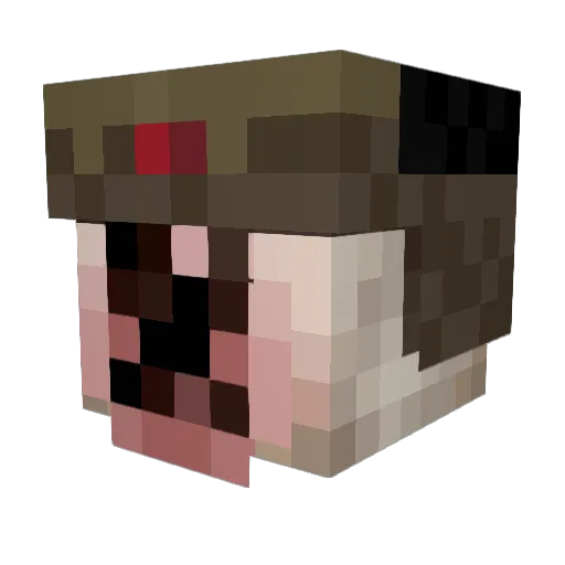 lukhaa Minecraft avatar head, 3D render