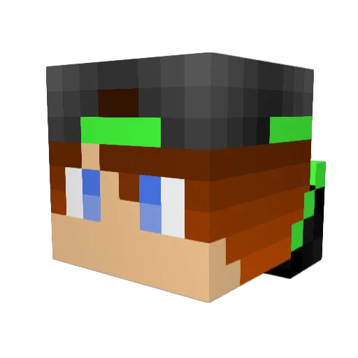 lukkiHD Minecraft avatar head, 3D render