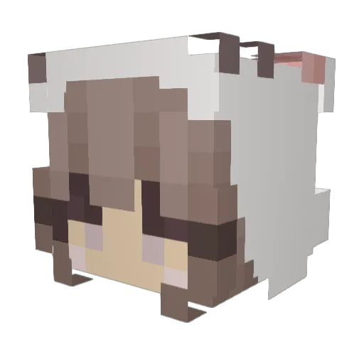 luliebear Minecraft avatar head, 3D render