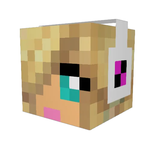 lulu44n Minecraft avatar head, 3D render