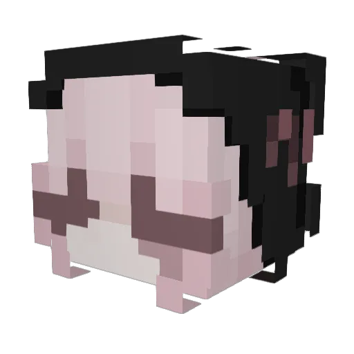 lulubunbun Minecraft avatar head, 3D render