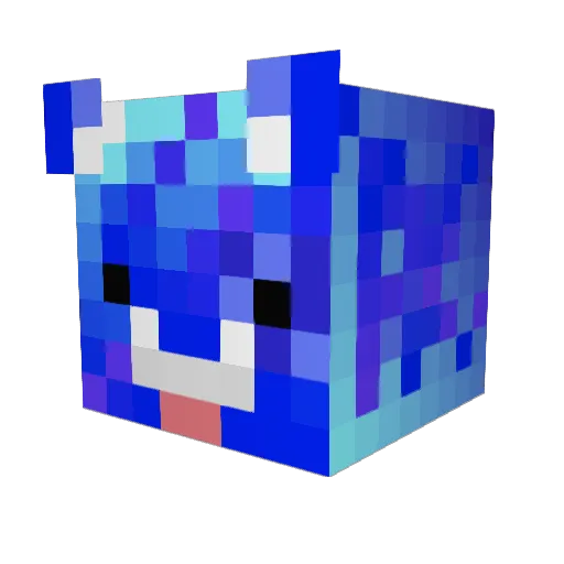 lulucrossing Minecraft avatar head, 3D render