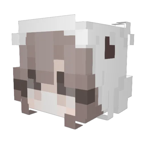 lulujj Minecraft avatar head, 3D render