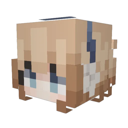 lululscr Minecraft avatar head, 3D render