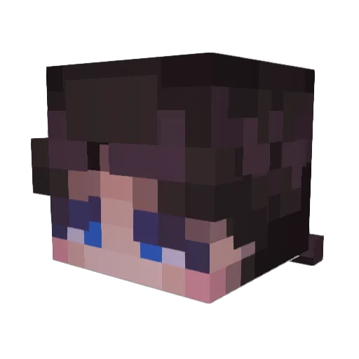 lululu Minecraft avatar head, 3D render