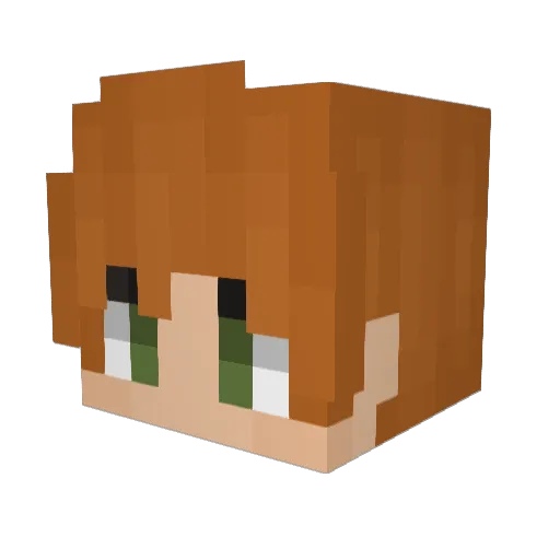 luluzera Minecraft avatar head, 3D render