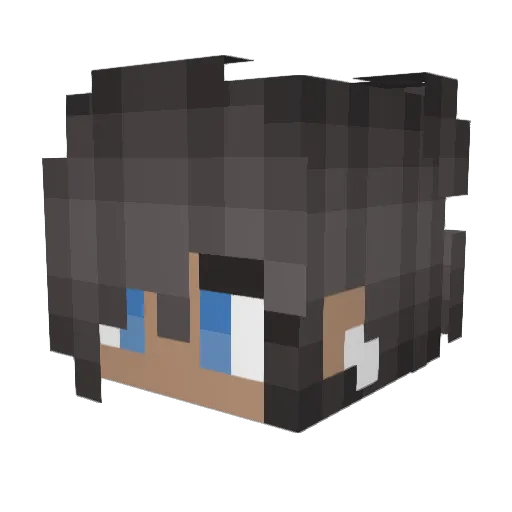 lum07a10 Minecraft avatar head, 3D render