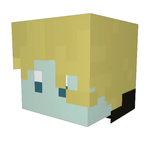 luminacoda Minecraft avatar head, 3D render