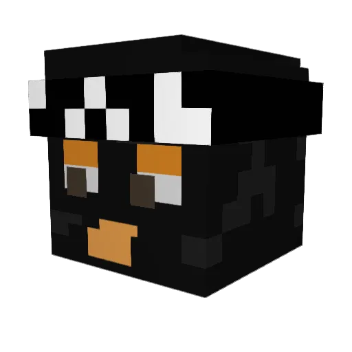 luminelous Minecraft avatar head, 3D render