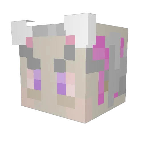 lumipok Minecraft avatar head, 3D render