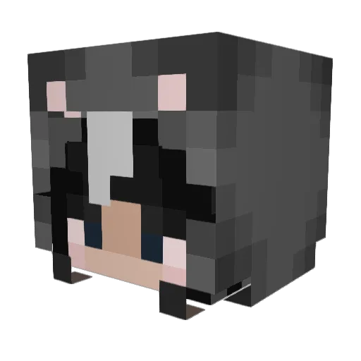 lumiqing Minecraft avatar head, 3D render