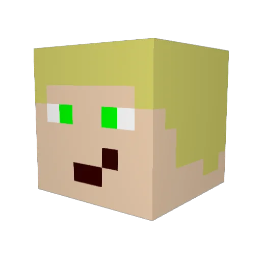 lumpman2 Minecraft avatar head, 3D render