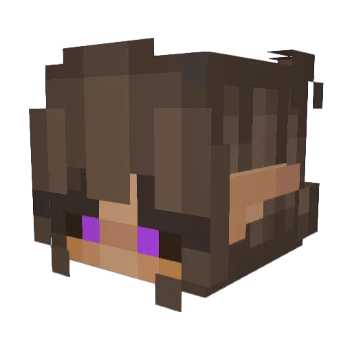 lunaIntr0ver Minecraft avatar head, 3D render