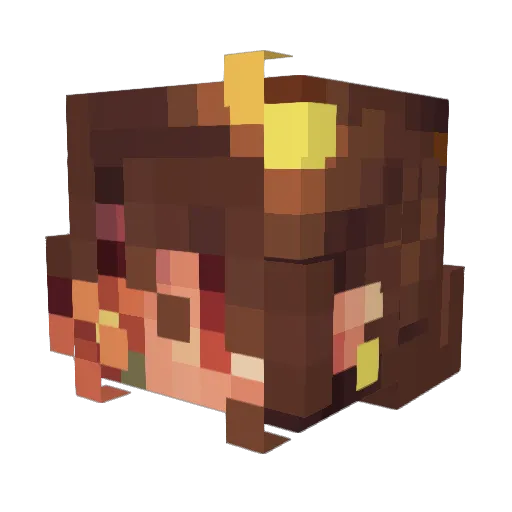 lunaahx Minecraft avatar head, 3D render