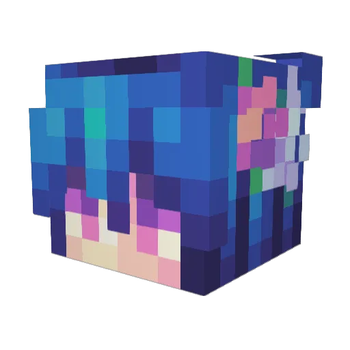 lunar_rosey Minecraft avatar head, 3D render