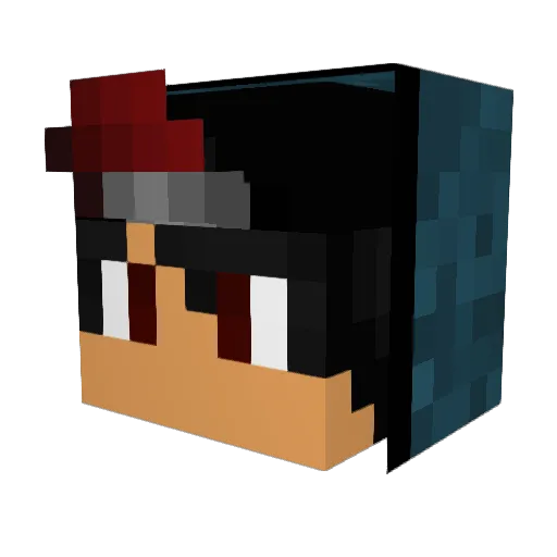 lunaraja Minecraft avatar head, 3D render