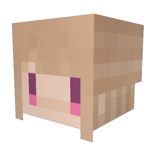 lunariafiori Minecraft avatar head, 3D render