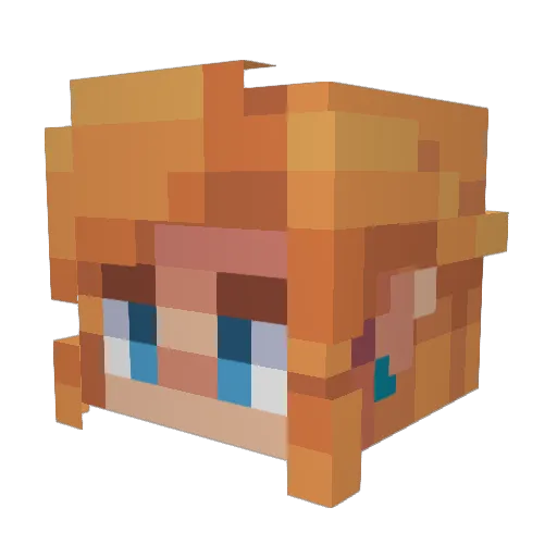 lunaritee Minecraft avatar head, 3D render