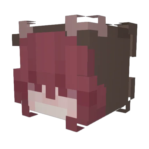 lunasul Minecraft avatar head, 3D render