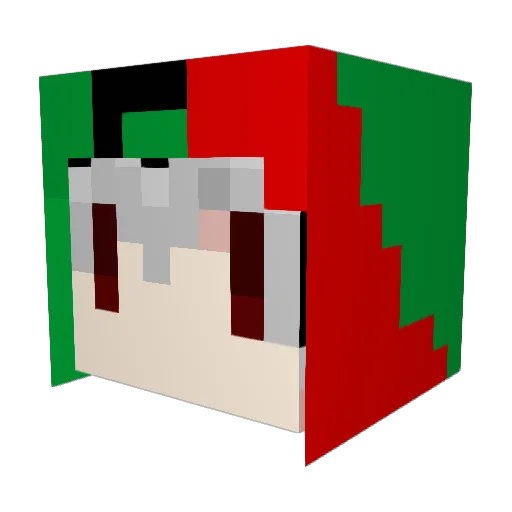 lunatic_yuu Minecraft avatar head, 3D render